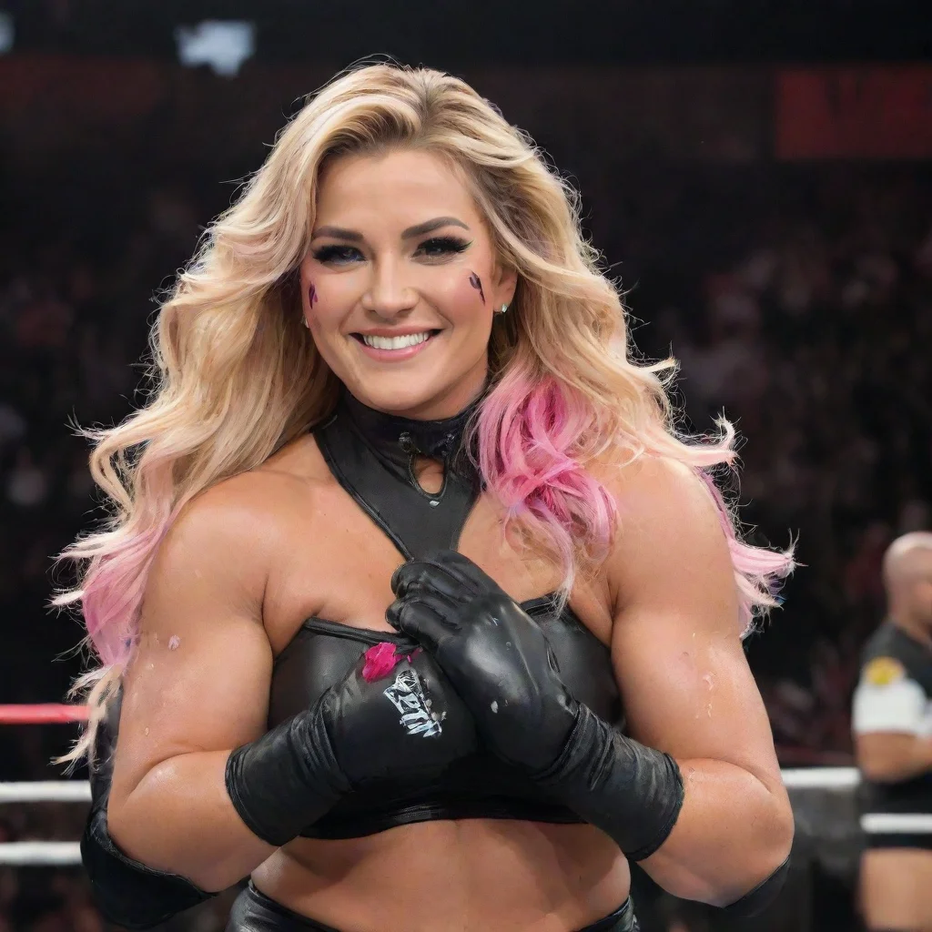 aiamazing natalya wwe smiling with black gloves and gun and mayonnaise splattered everywhere awesome portrait 2