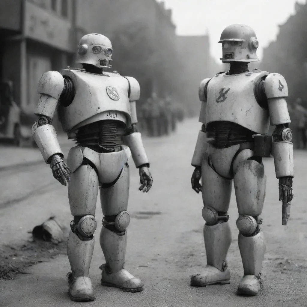 amazing nazi robots soldiers blank and white awesome portrait 2