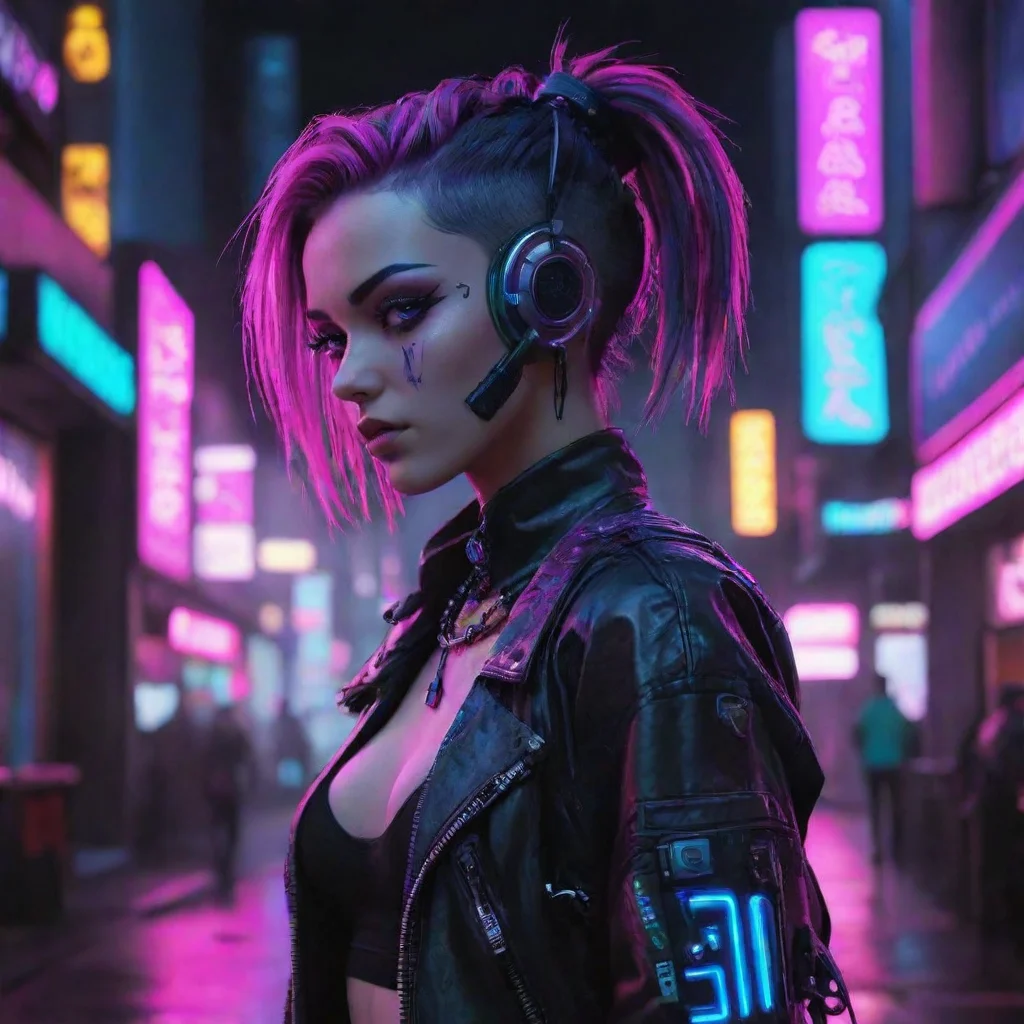 amazing neon punk cyberpunk hd aesthetic  awesome portrait 2
