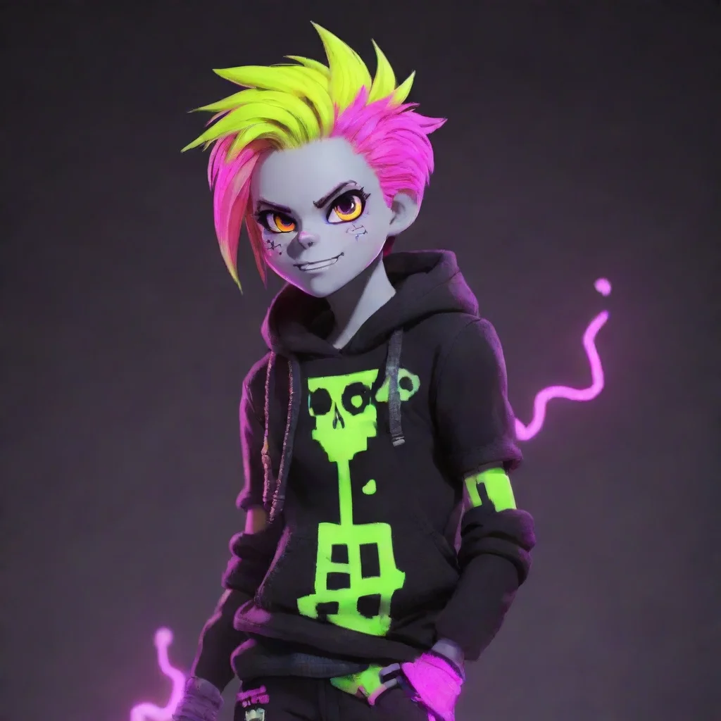 aiamazing neon punk of kris from undertale awesome portrait 2