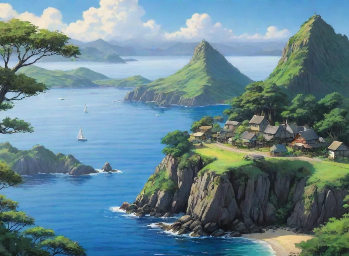 amazing new zealand bay of islands ghibli anime art islands detailed environment awesome portrait 2 landscape43