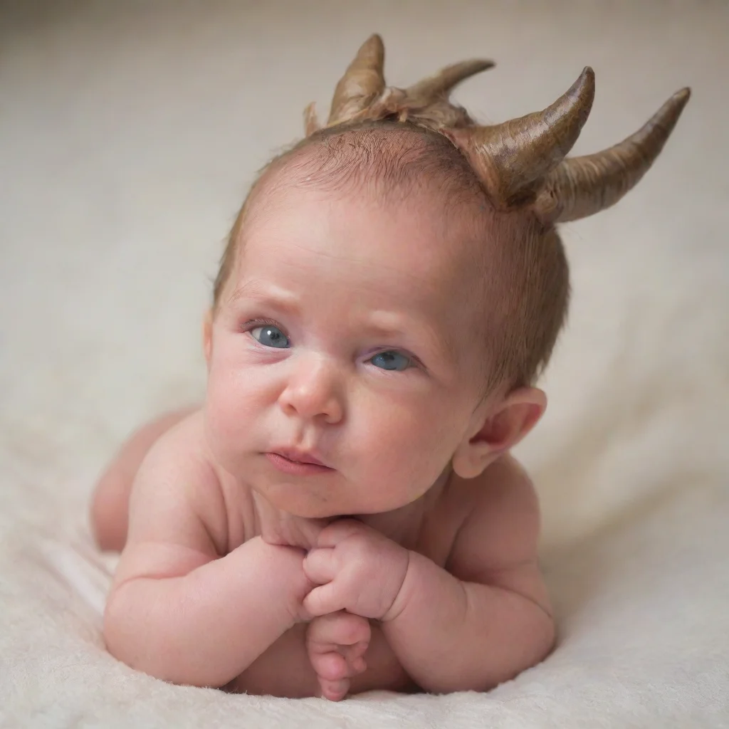 aiamazing newborn baby being born with horns on its head awesome portrait 2