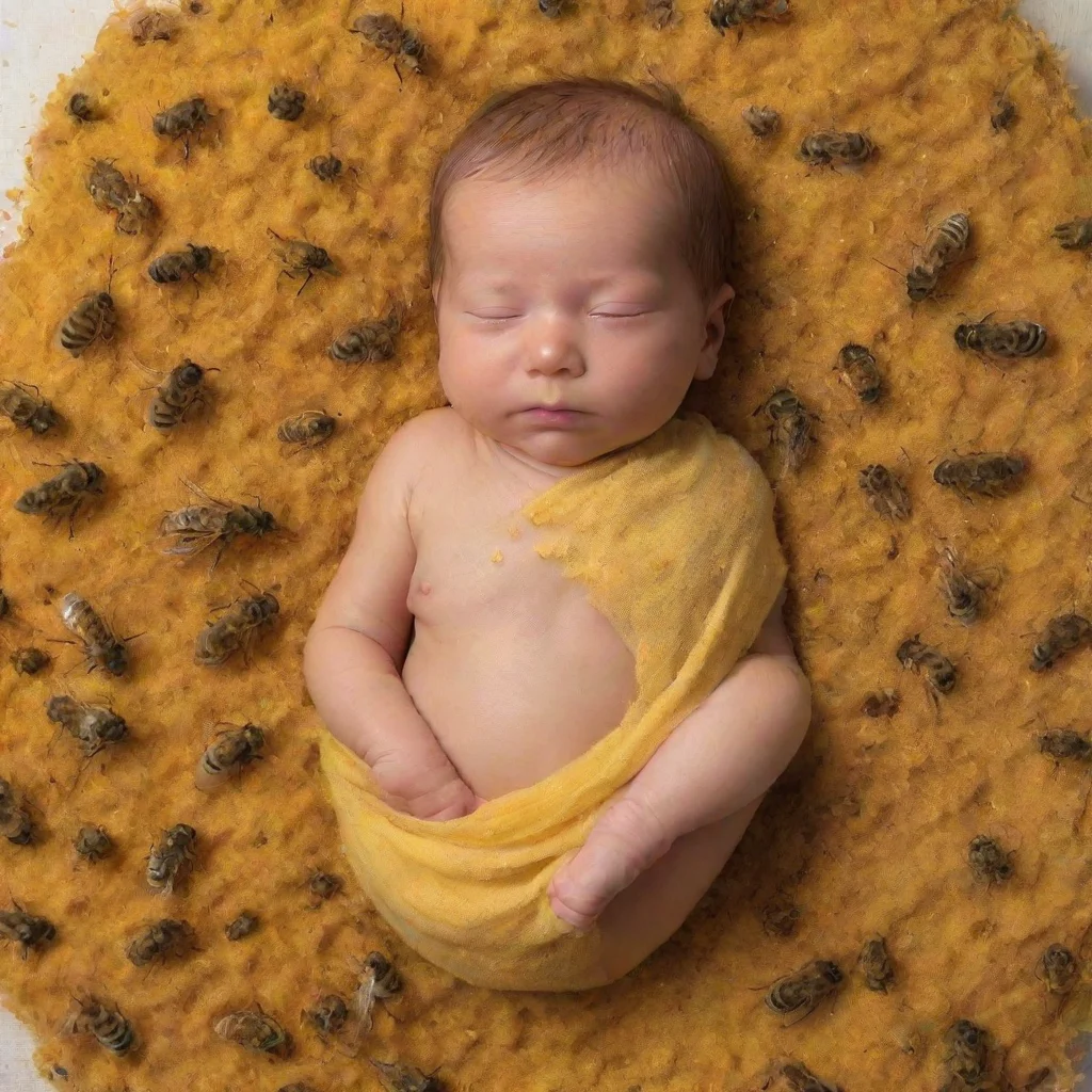 aiamazing newborn baby covered in bees awesome portrait 2