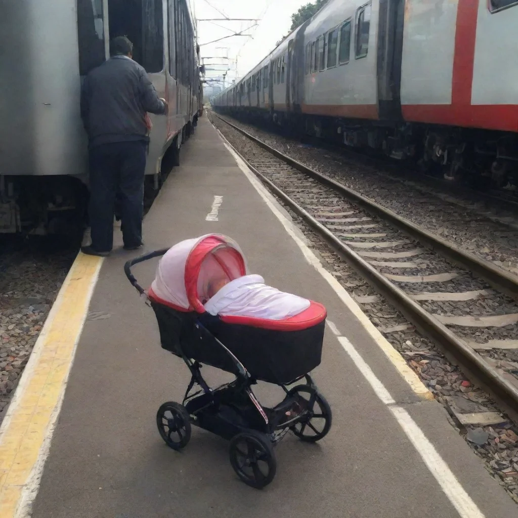 aiamazing newborn baby in a pram hit by a train awesome portrait 2