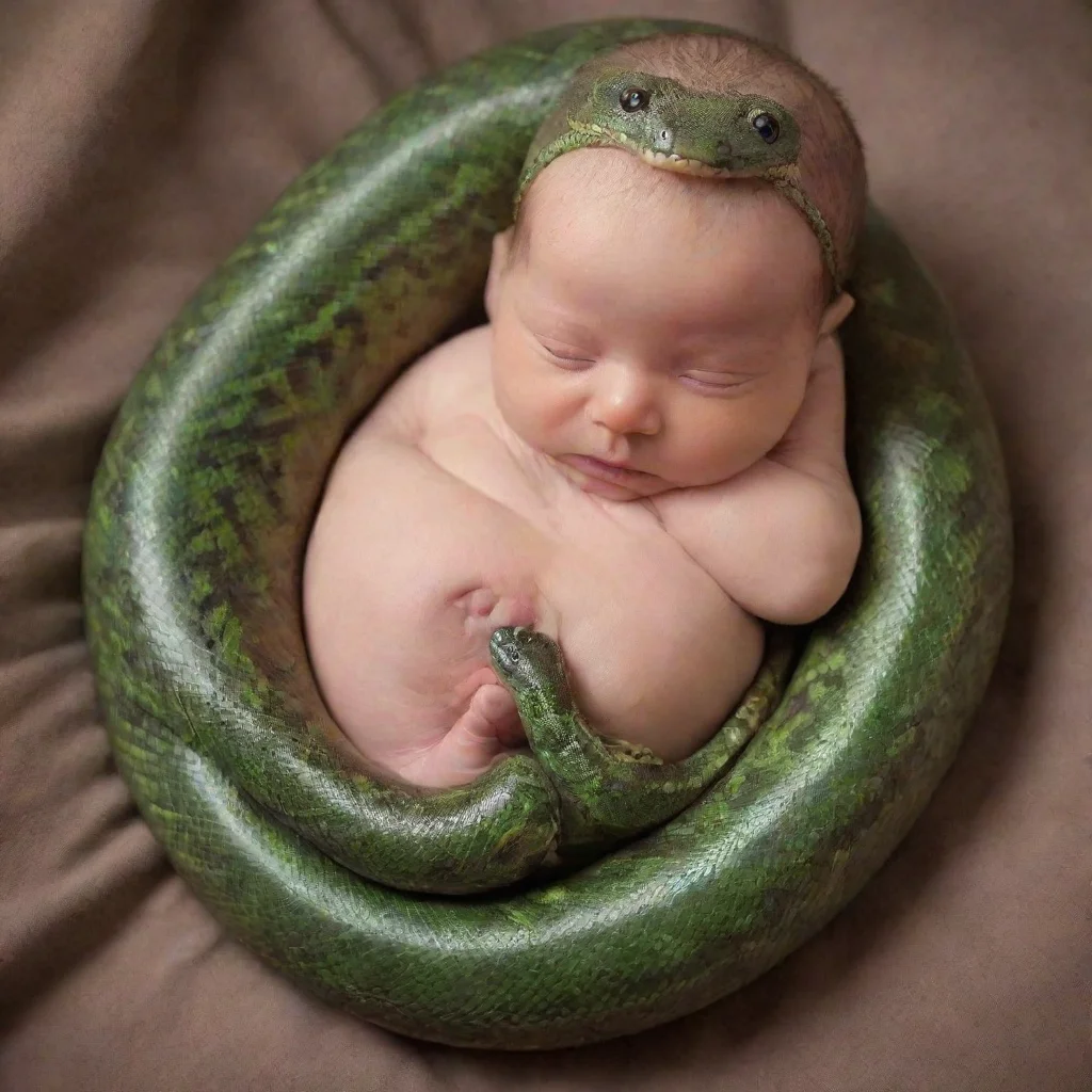 amazing newborn baby in a snake awesome portrait 2