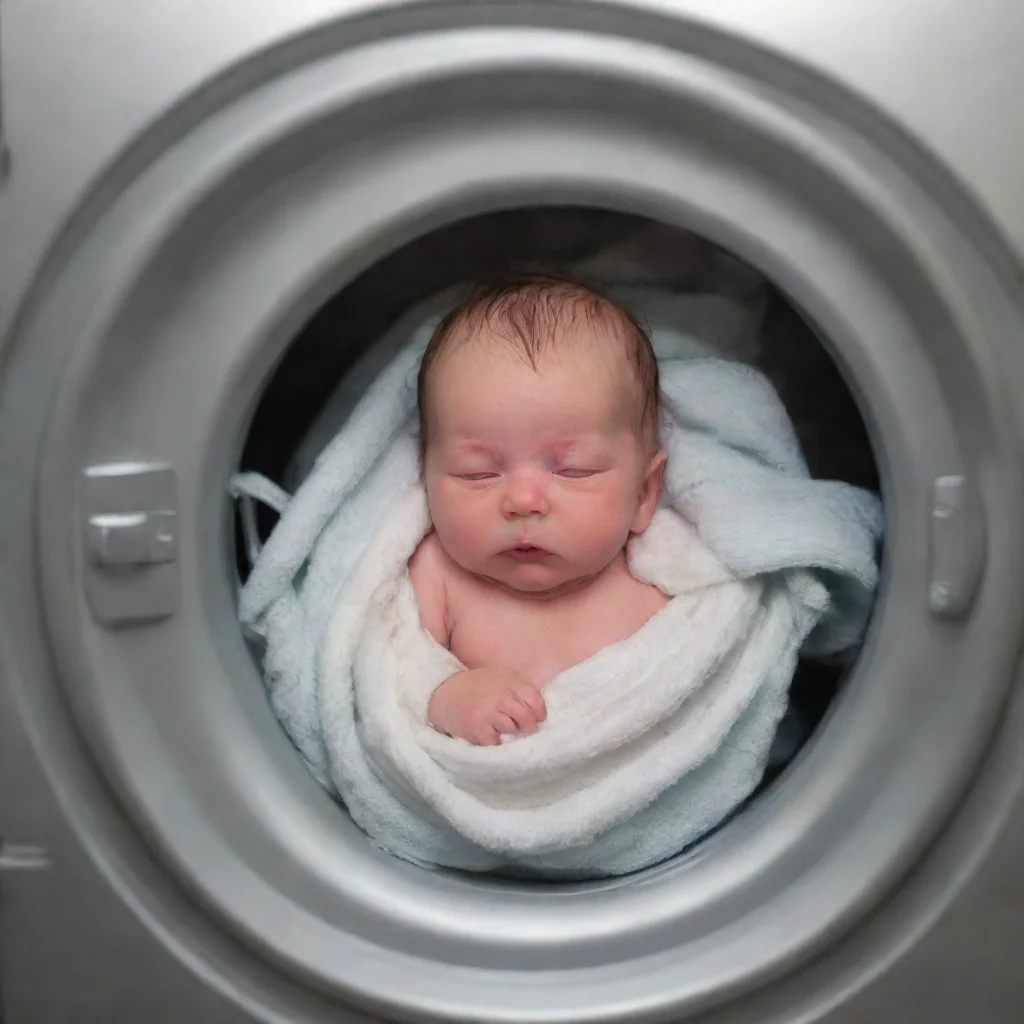 amazing newborn baby in a washing machine awesome portrait 2