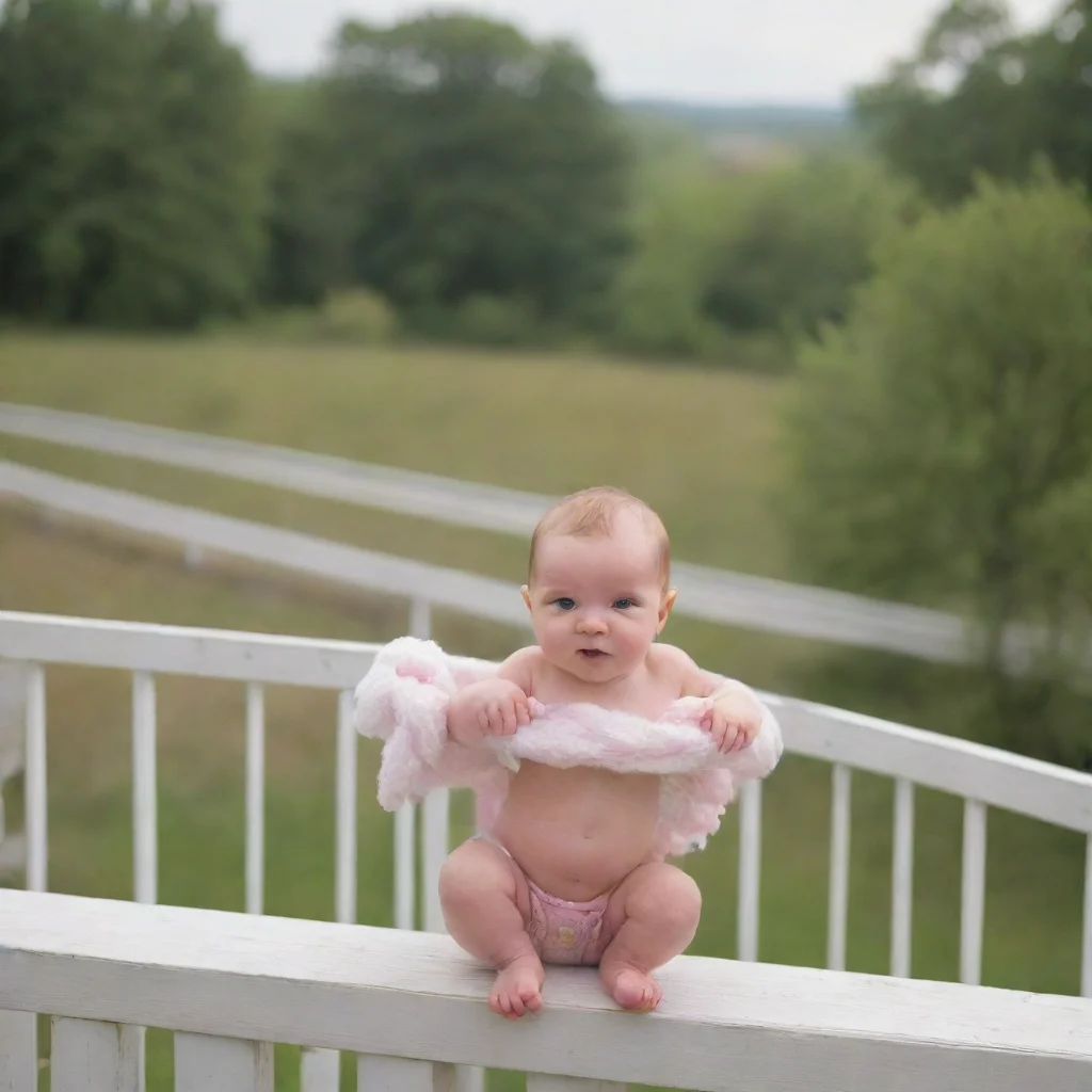 aiamazing newborn baby on a railing  awesome portrait 2