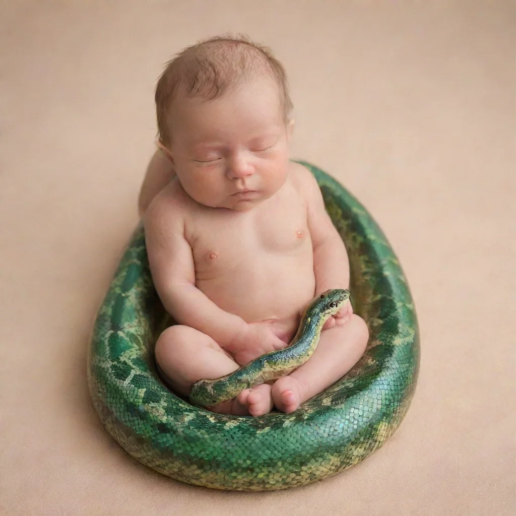 aiamazing newborn baby on a snake awesome portrait 2