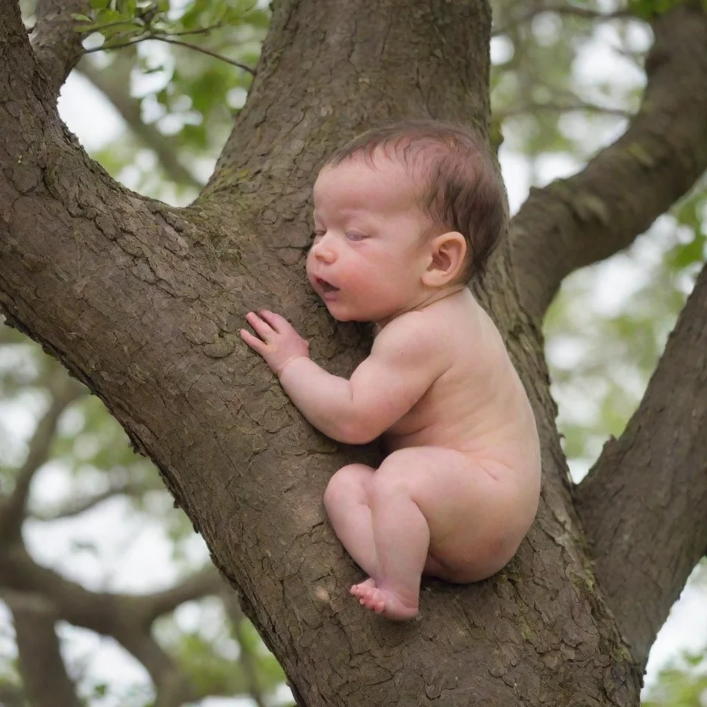 aiamazing newborn baby up a tree awesome portrait 2