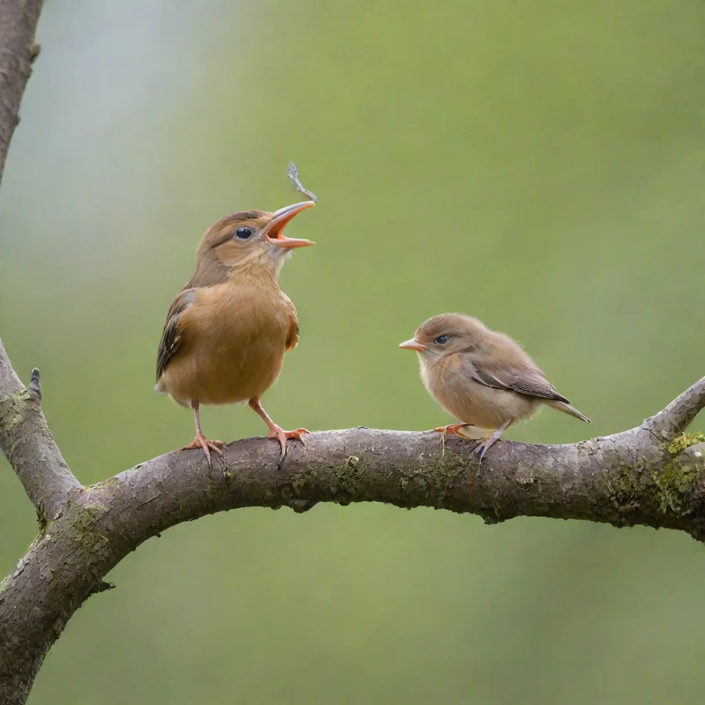 aiamazing newborn on a tree branch while a bird pecks at it awesome portrait 2