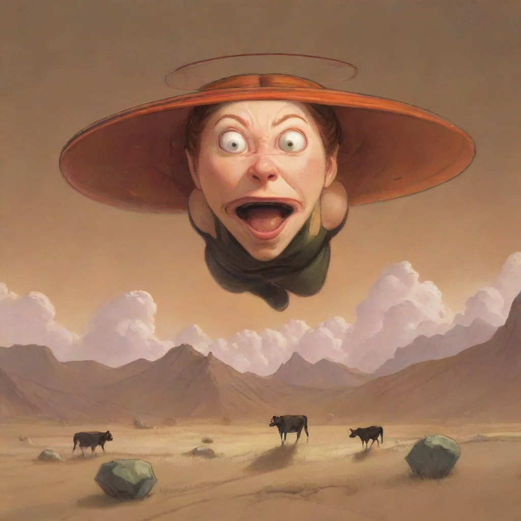 aiamazing nimona jumping over viewer looking down and yelling awesome portrait 2