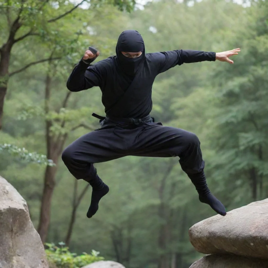 amazing ninja jumping awesome portrait 2