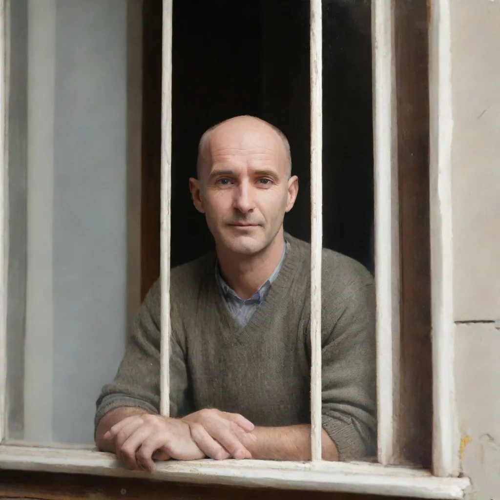 aiamazing nostalgic baldman in front of window awesome portrait 2