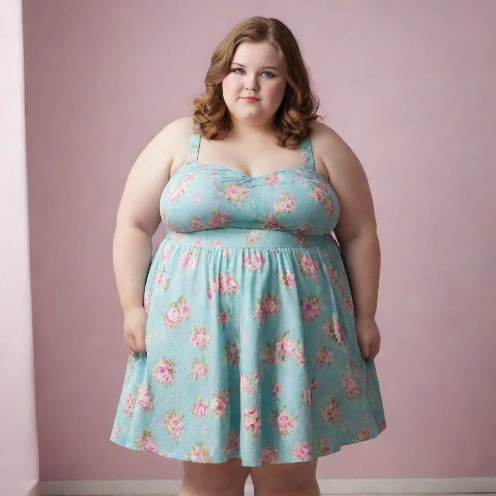 amazing obese girl in dress awesome portrait 2