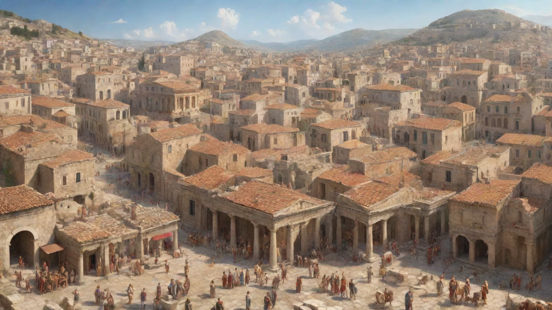 aiamazing old greek and roman civilization busy town awesome portrait 2 hdwidescreen