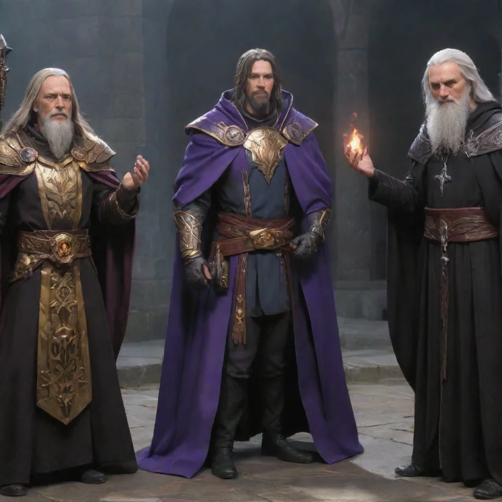 aiamazing paladin next to a warlock next to a wizard next to a rogue next to a priest awesome portrait 2