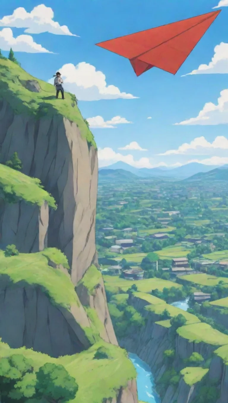 amazing paper plane third person anime sweeping landscapes below hd detailed cartoon awesome portrait 2 tall