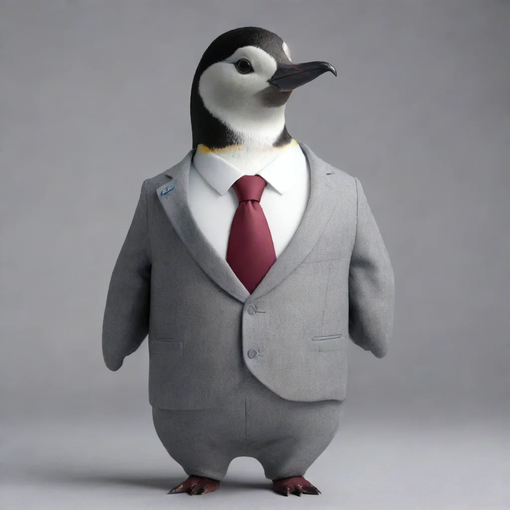 amazing peguin wearing a suite calymodel awesome portrait 2