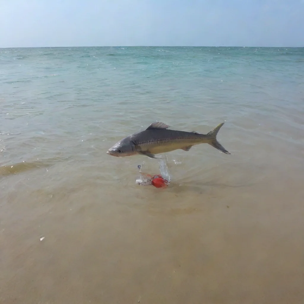 aiamazing peixe com boca aberta para comer o lixo que o humano jogou no mar awesome portrait 2