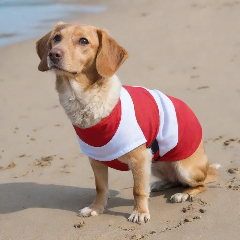 aiamazing perro salchicha vestido de marinero en una playa awesome portrait 2