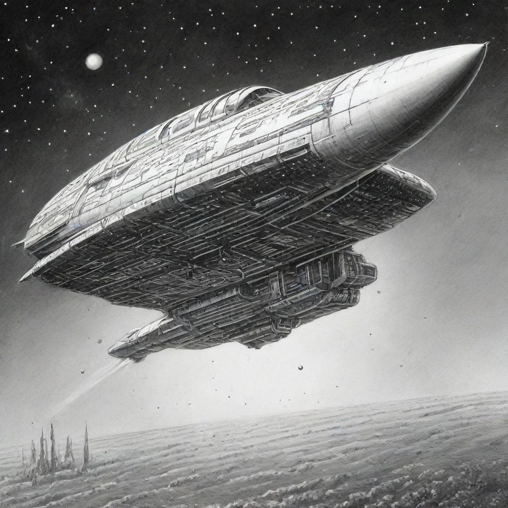 aiamazing perry rhodan stippling drawing spaceship awesome portrait 2