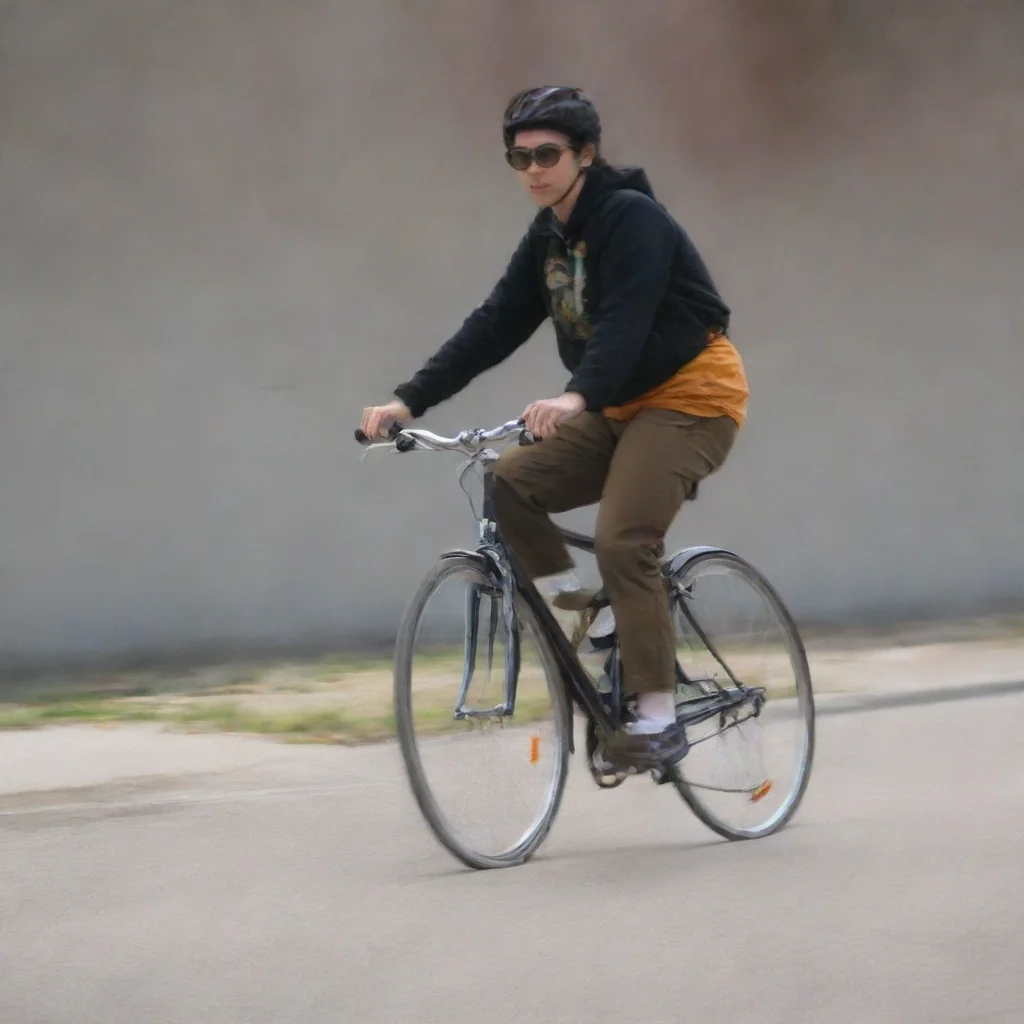 aiamazing person riding bicyle awesome portrait 2