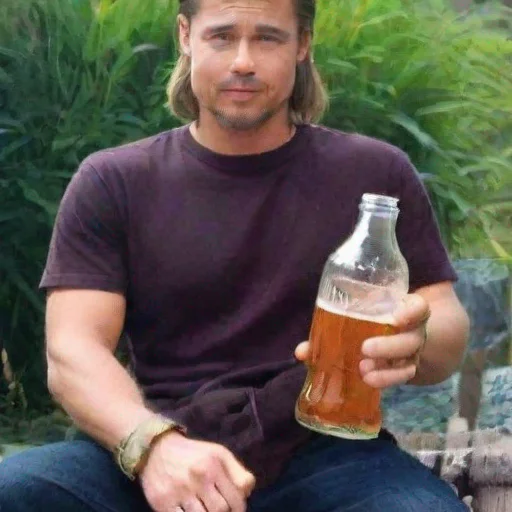 aiamazing picture of brad pitt holding a beer awesome portrait 2