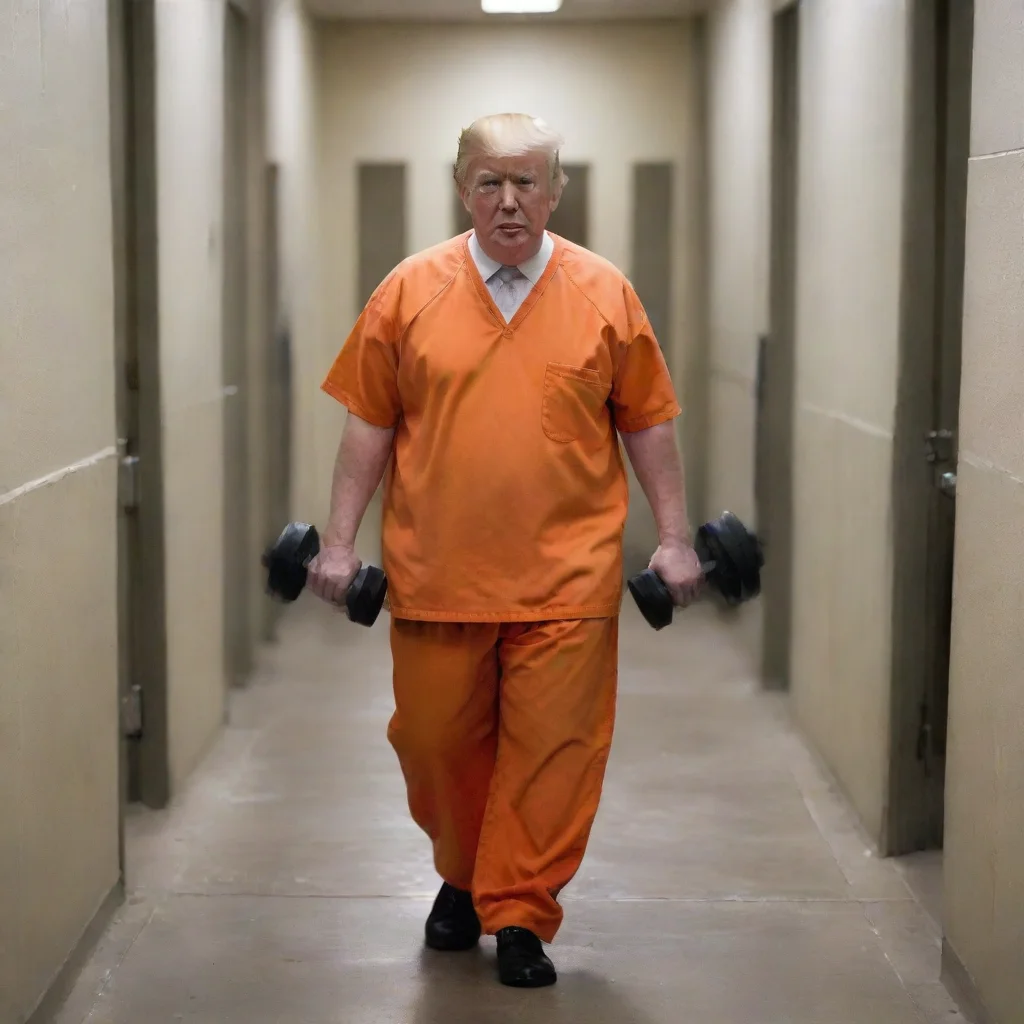 aiamazing picture of donald trump in prison carrying weights awesome portrait 2