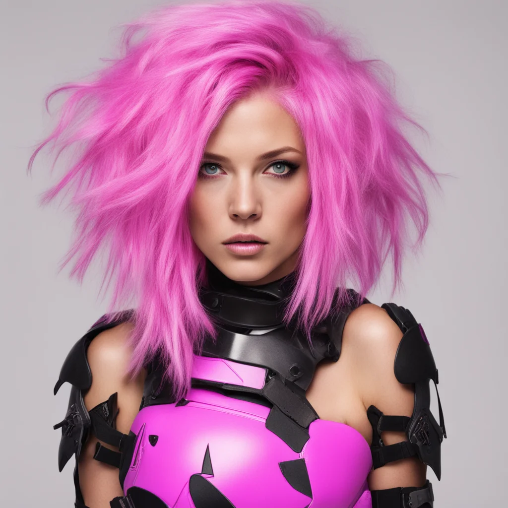 amazing pink hair warrior awesome portrait 2