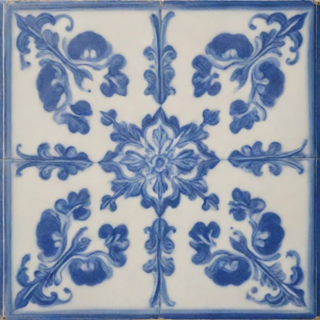 amazing plastering in delft blue tile as ai art awesome portrait 2