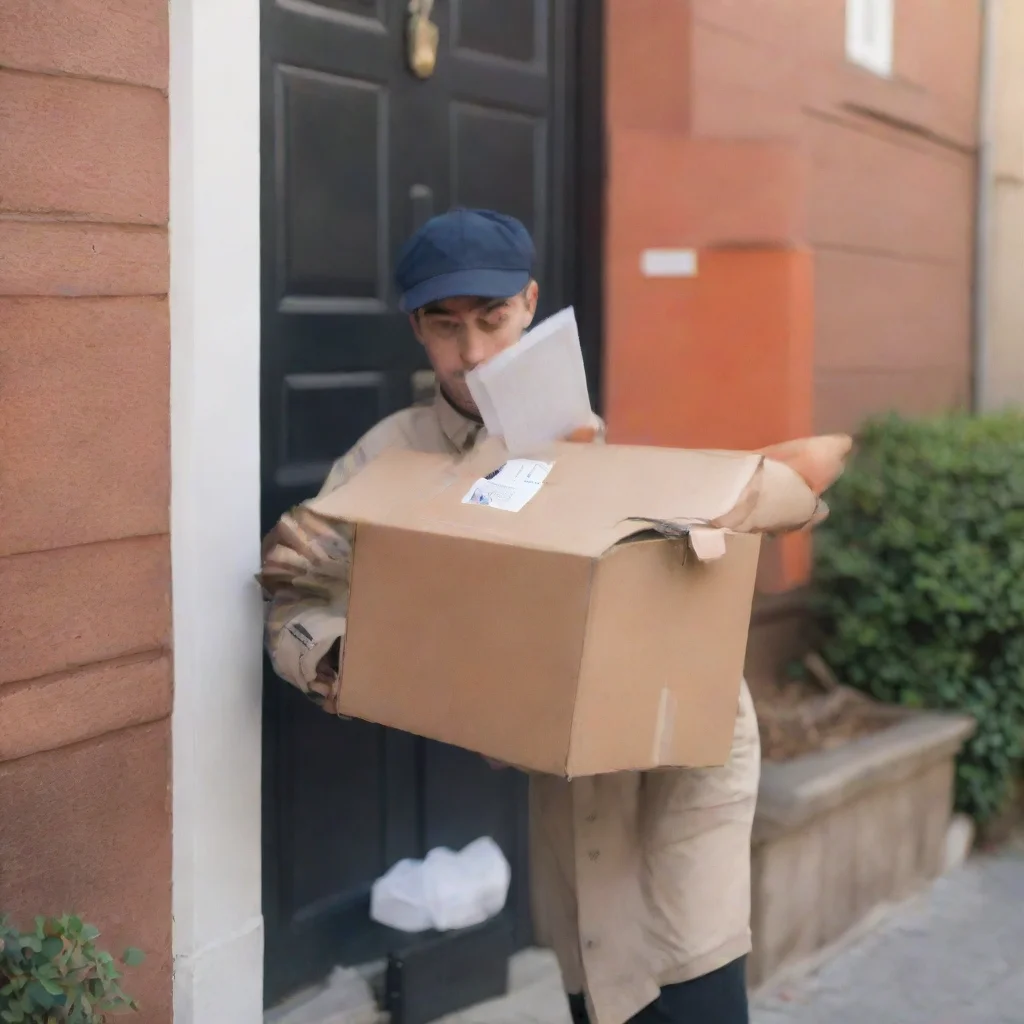 aiamazing postman dropping one mail in the mail box awesome portrait 2