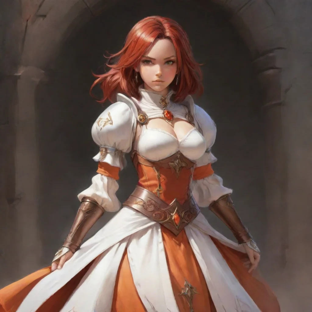 aiamazing princcess garnet realistic final fantasy ix fantasy art orange white garments warrior sweet princess summoner majestic feminine beauty grace artistic awesome portrait 2