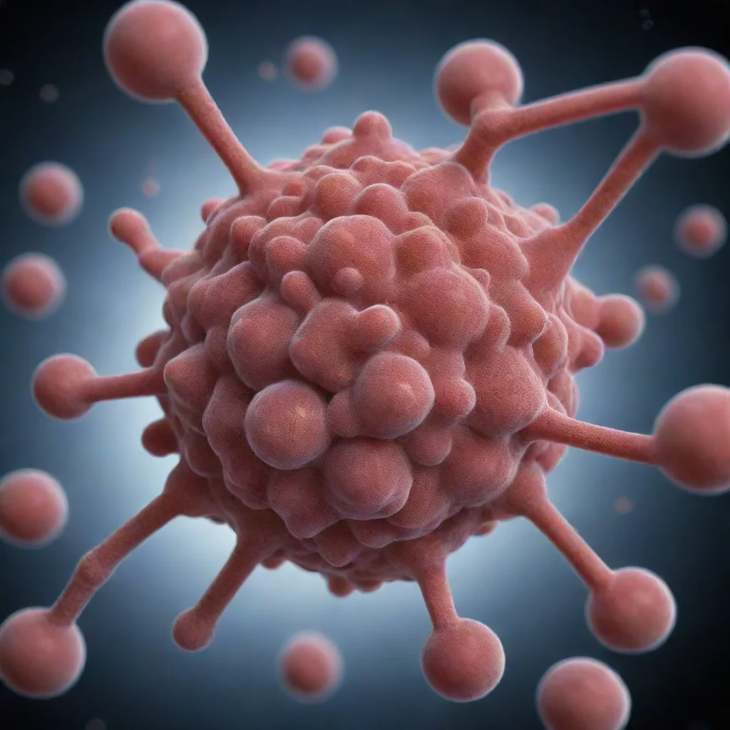 amazing protein molecule surrounded by nanoparticles awesome portrait 2