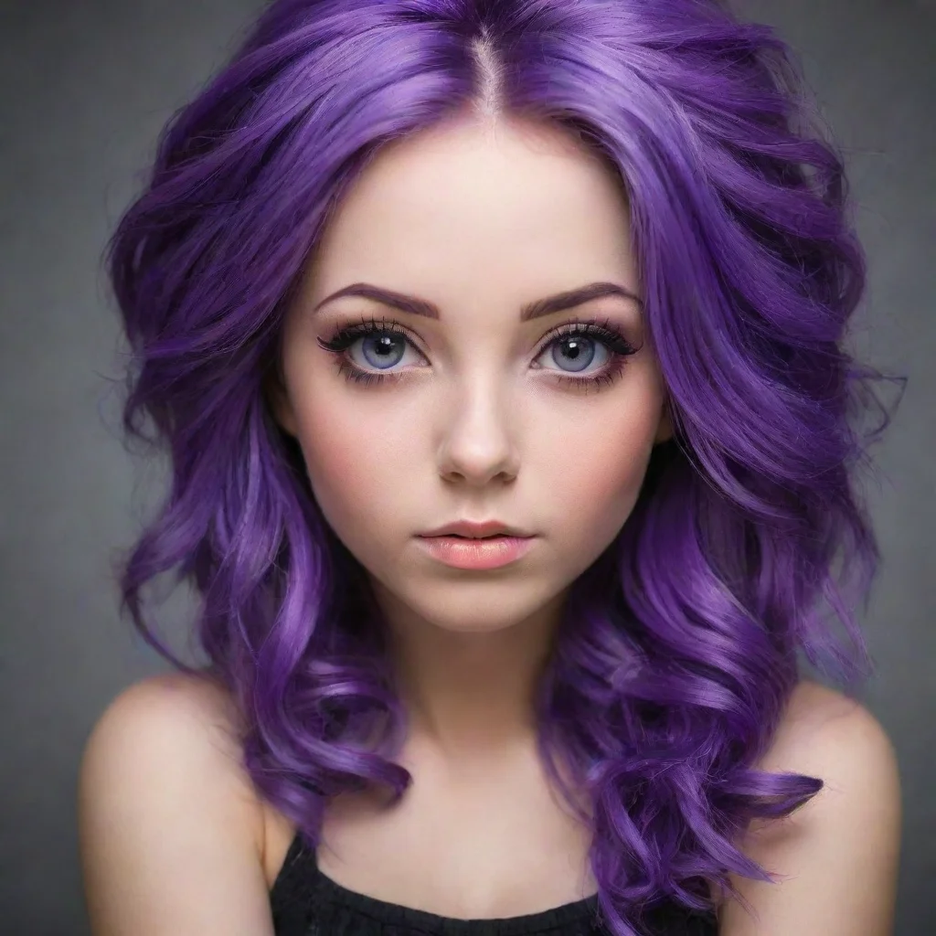 aiamazing purple haired girl awesome portrait 2