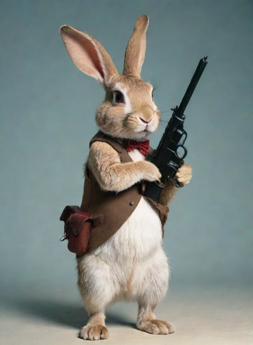 amazing rabbit with a gun awesome portrait 2 portrait43