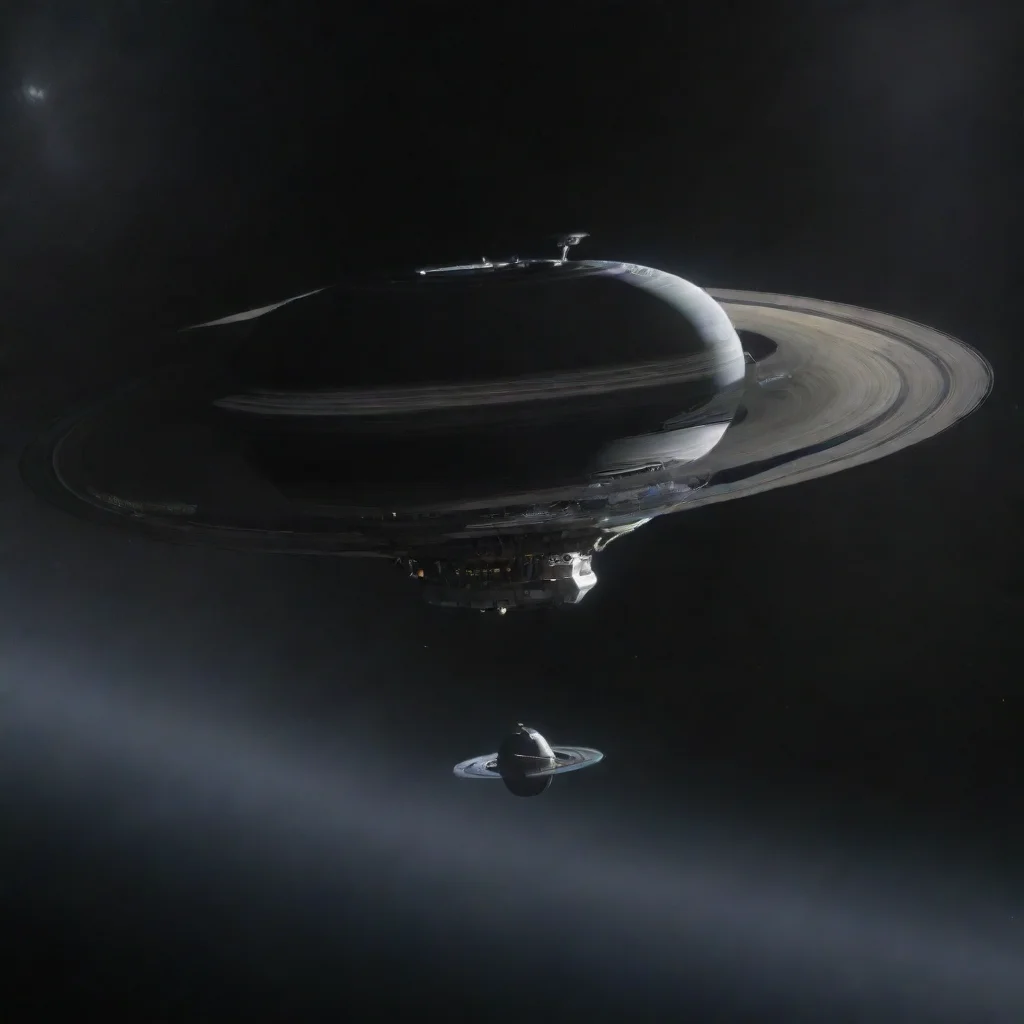 aiamazing realistic space station above saturn awesome portrait 2