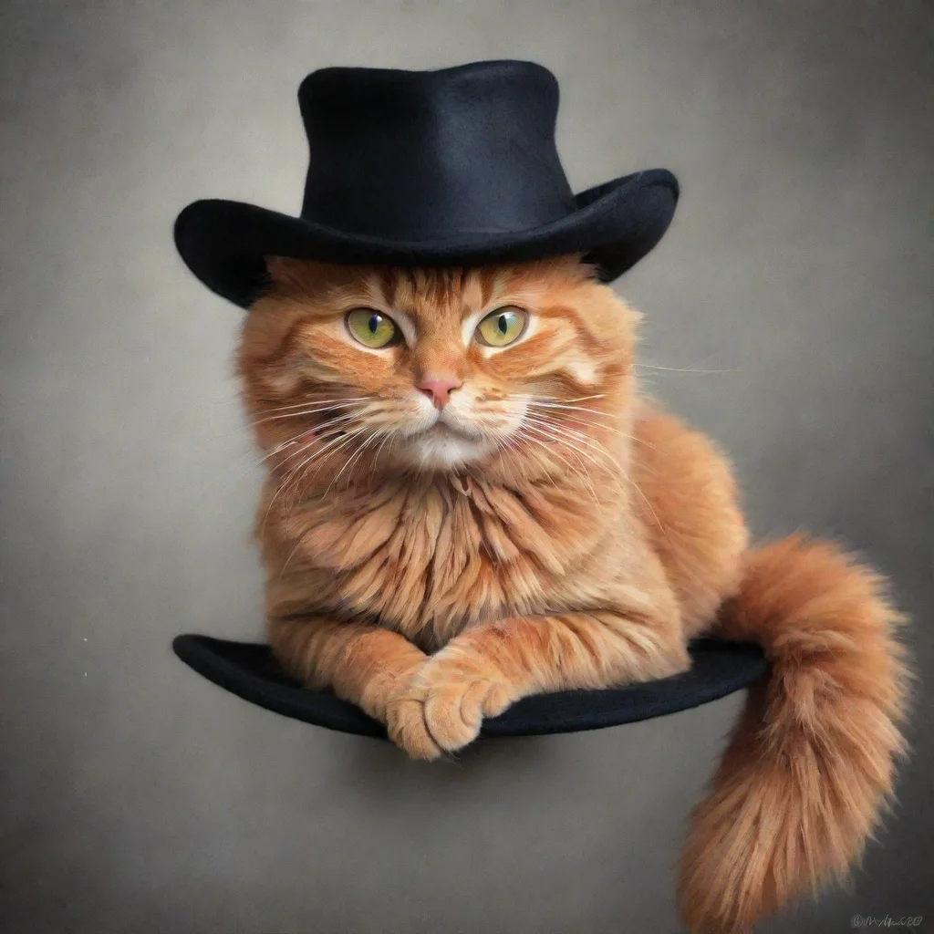 aiamazing red cat in the black hat awesome portrait 2