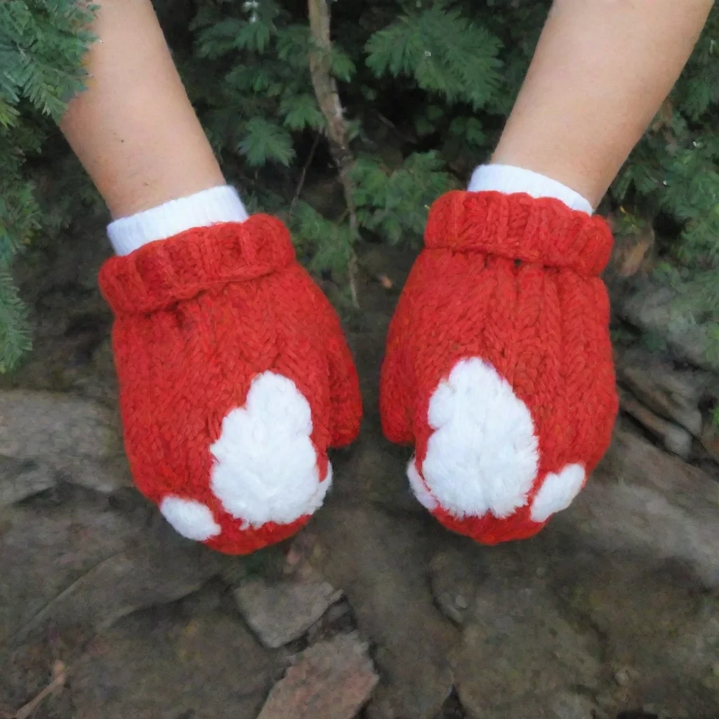 amazing red fox paw mittens awesome portrait 2