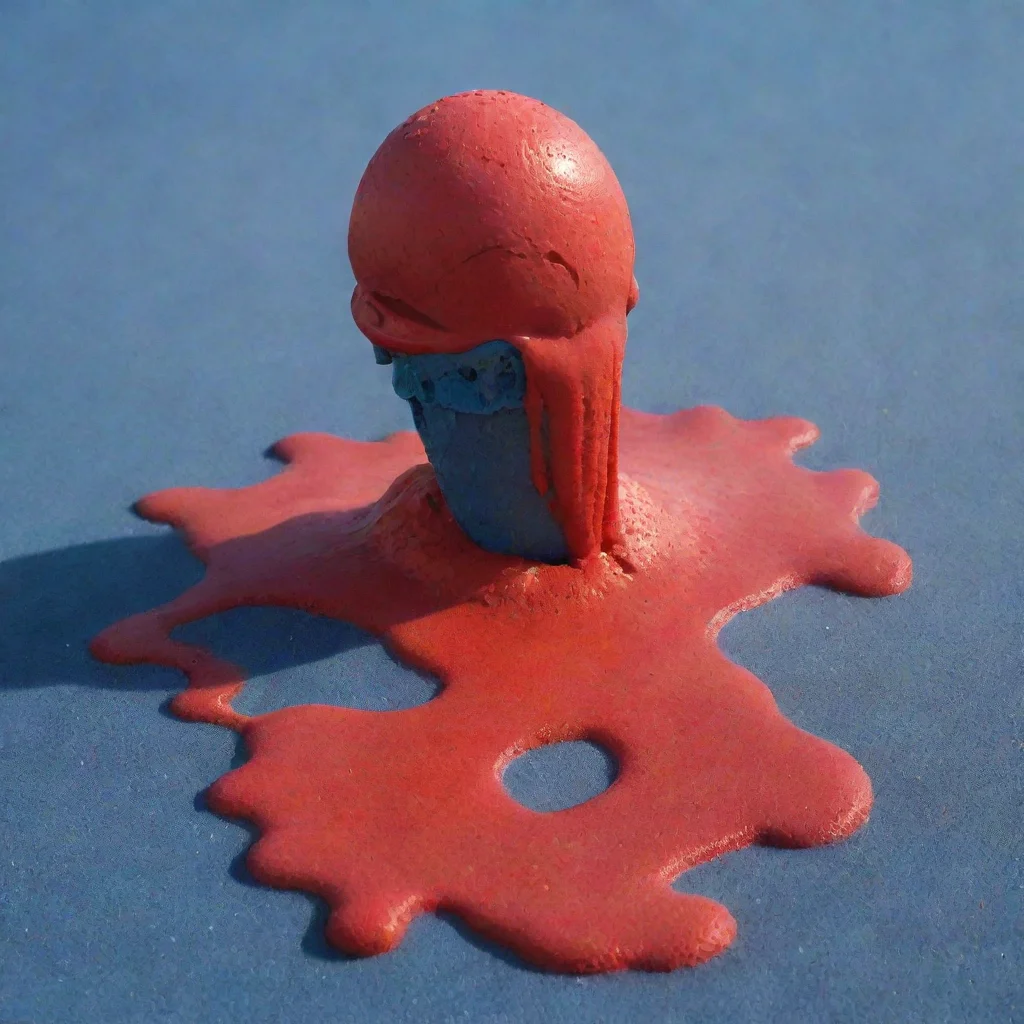 aiamazing red iceream that looks like the devil melting on blue sand awesome portrait 2