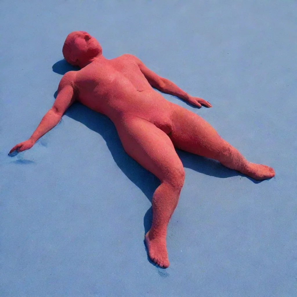 aiamazing red man sunbaking on blue sand awesome portrait 2