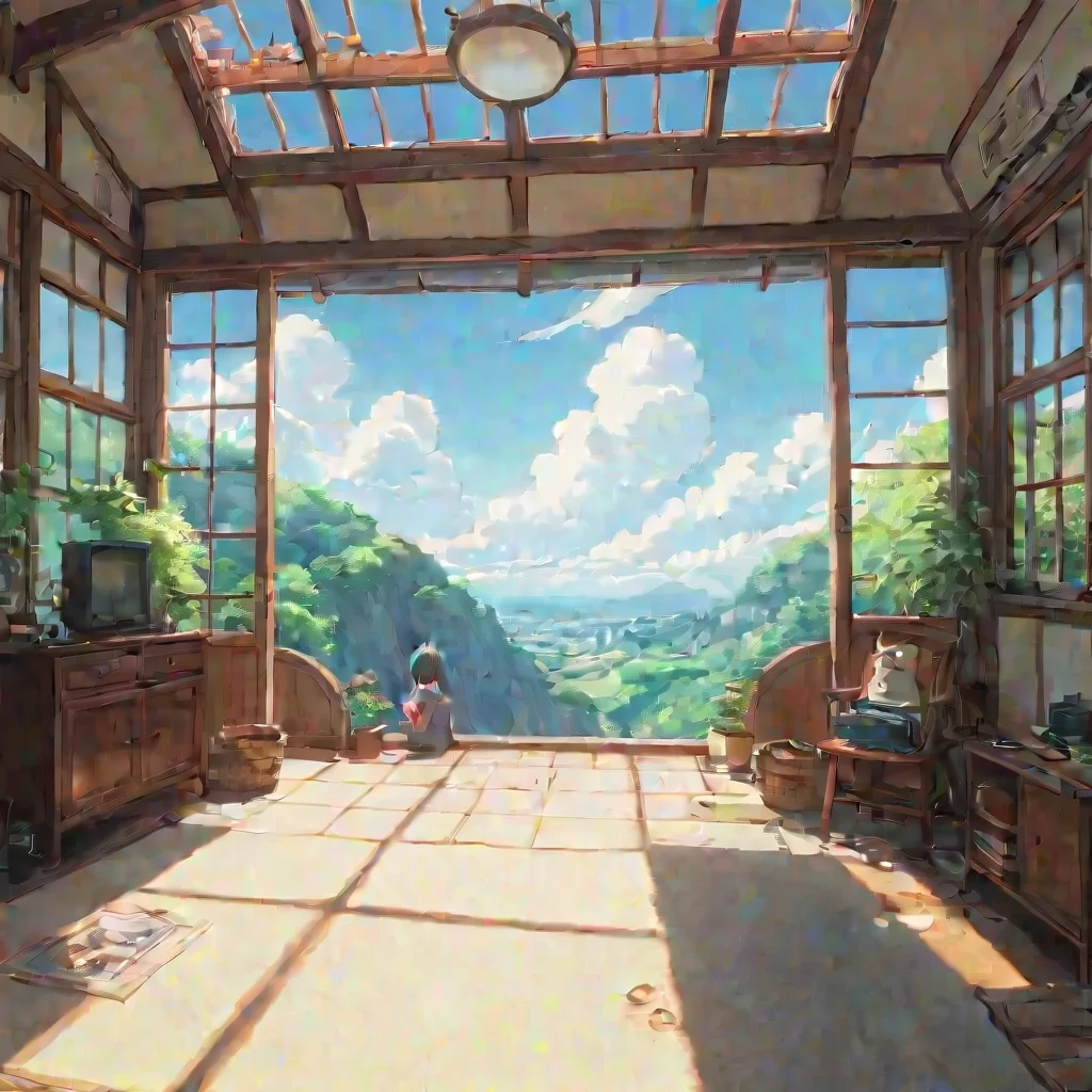 aiamazing relaxing environment studio ghibli calming lowfi calm bright clear crisp sun sky awesome portrait 2