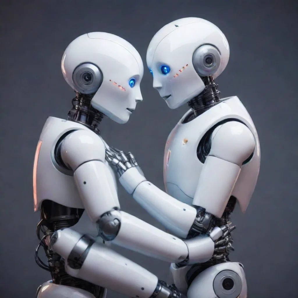 amazing robots cuddle awesome portrait 2