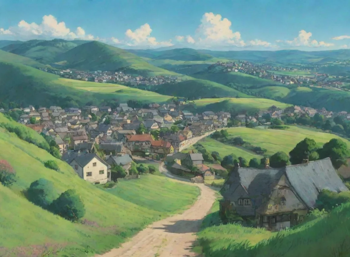aiamazing rolling hills peaceful town in distance ghibli aesthetic awesome portrait 2 landscape43
