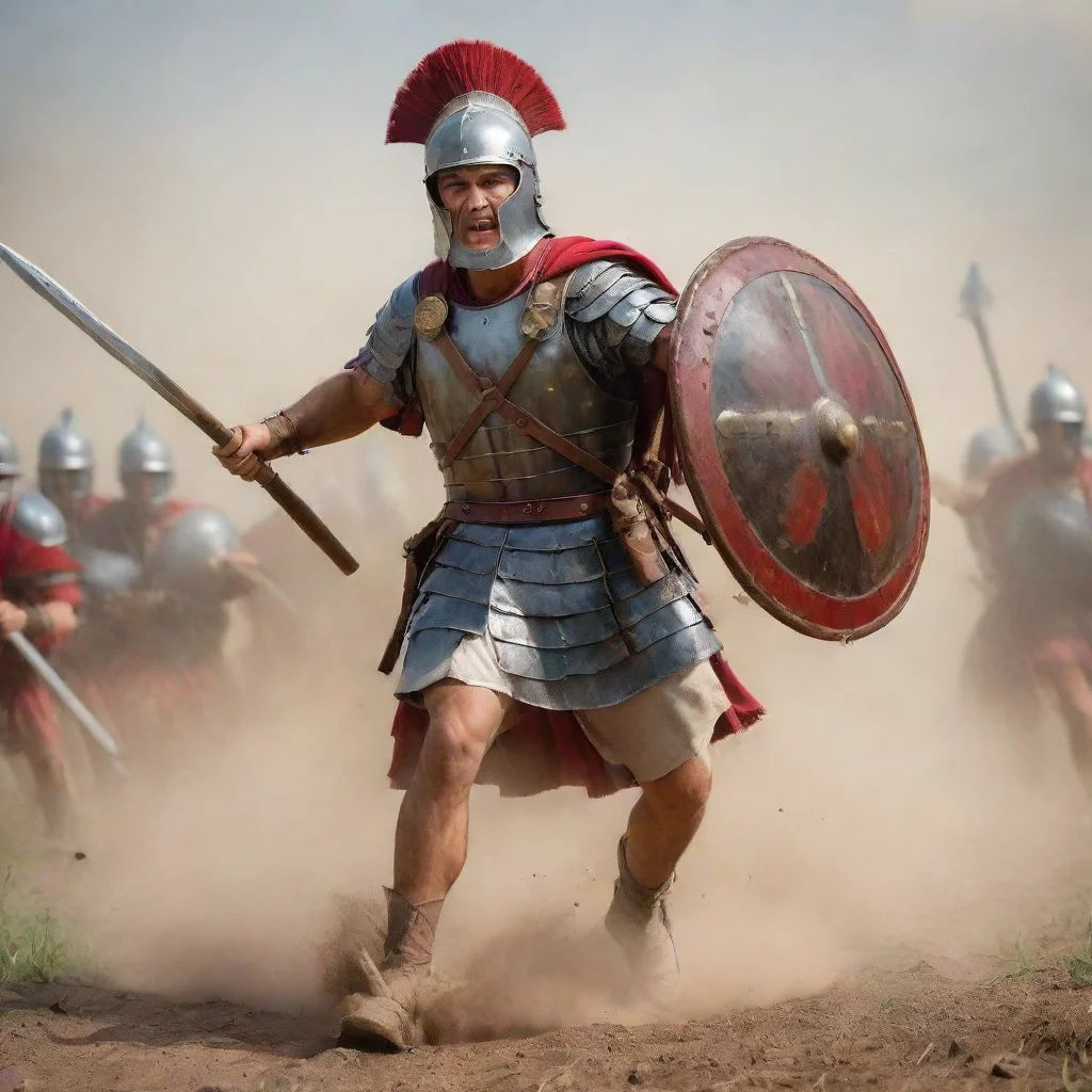 amazing roman legionaire in a battle awesome portrait 2