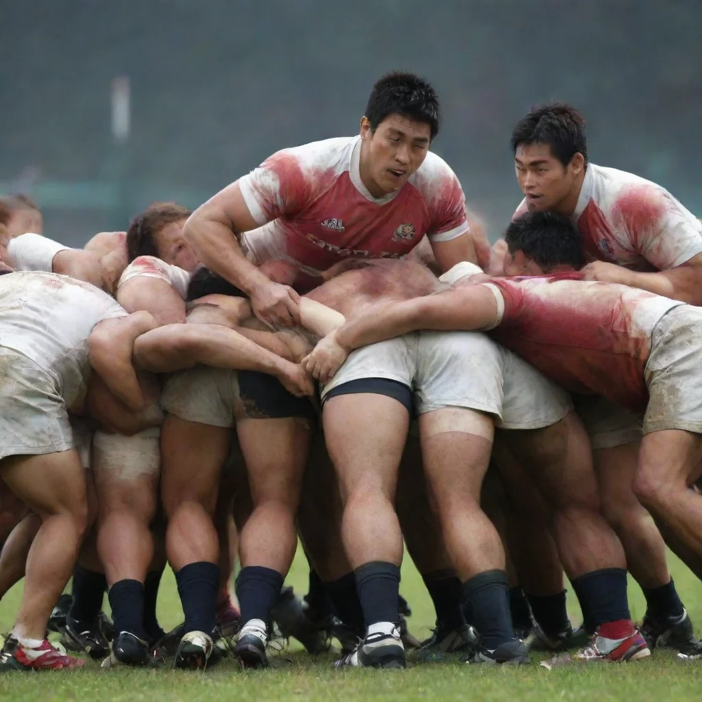 aiamazing rugby scrum by asian models awesome portrait 2