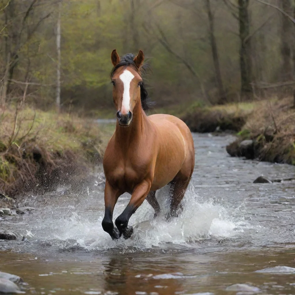 amazing running horse in stream awesome portrait 2