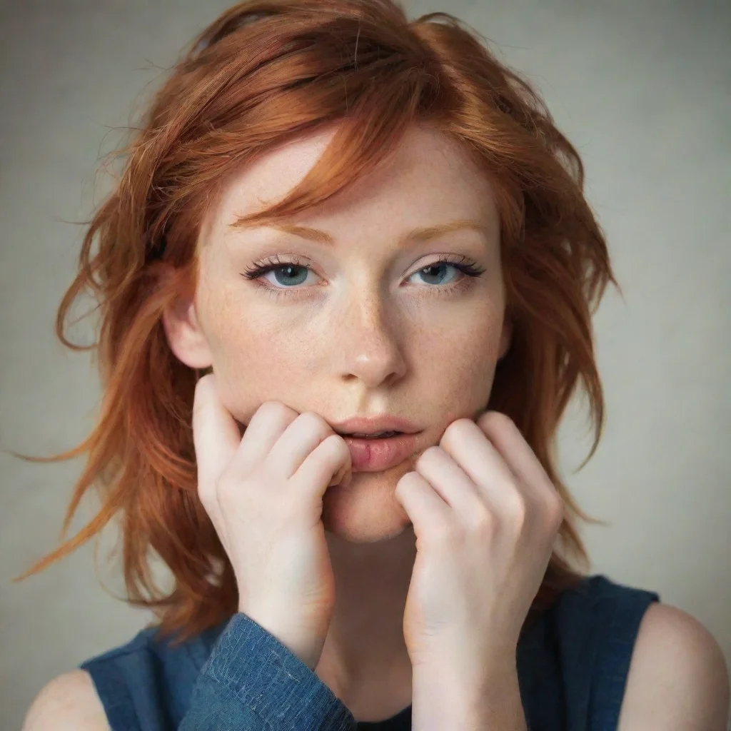 amazing seductive ginger tomboy awesome portrait 2