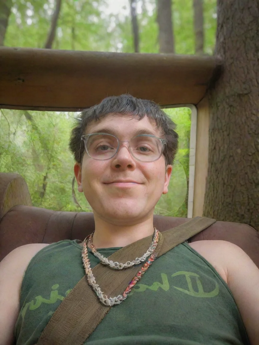 amazing selfie gnome in forest awesome portrait 2