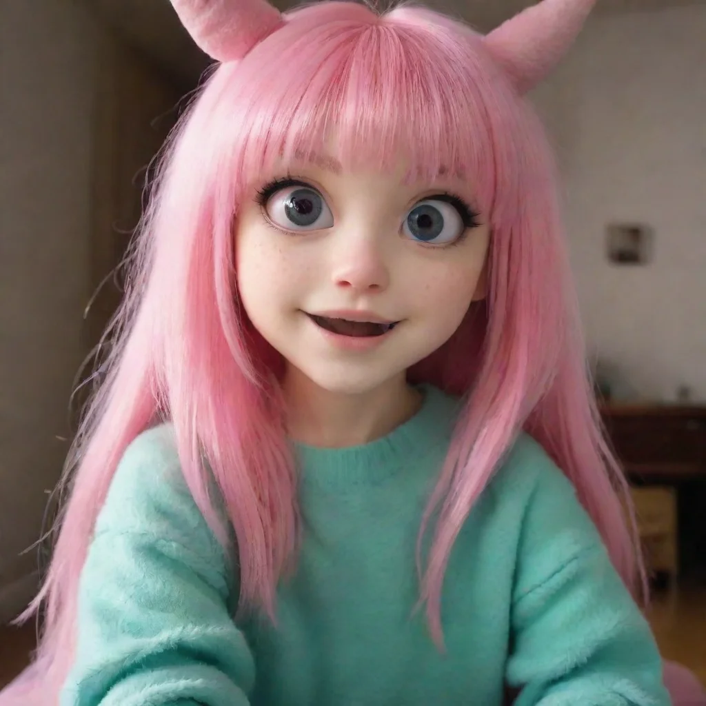 aiamazing shy cute seductive monster bangs first person awesome portrait 2