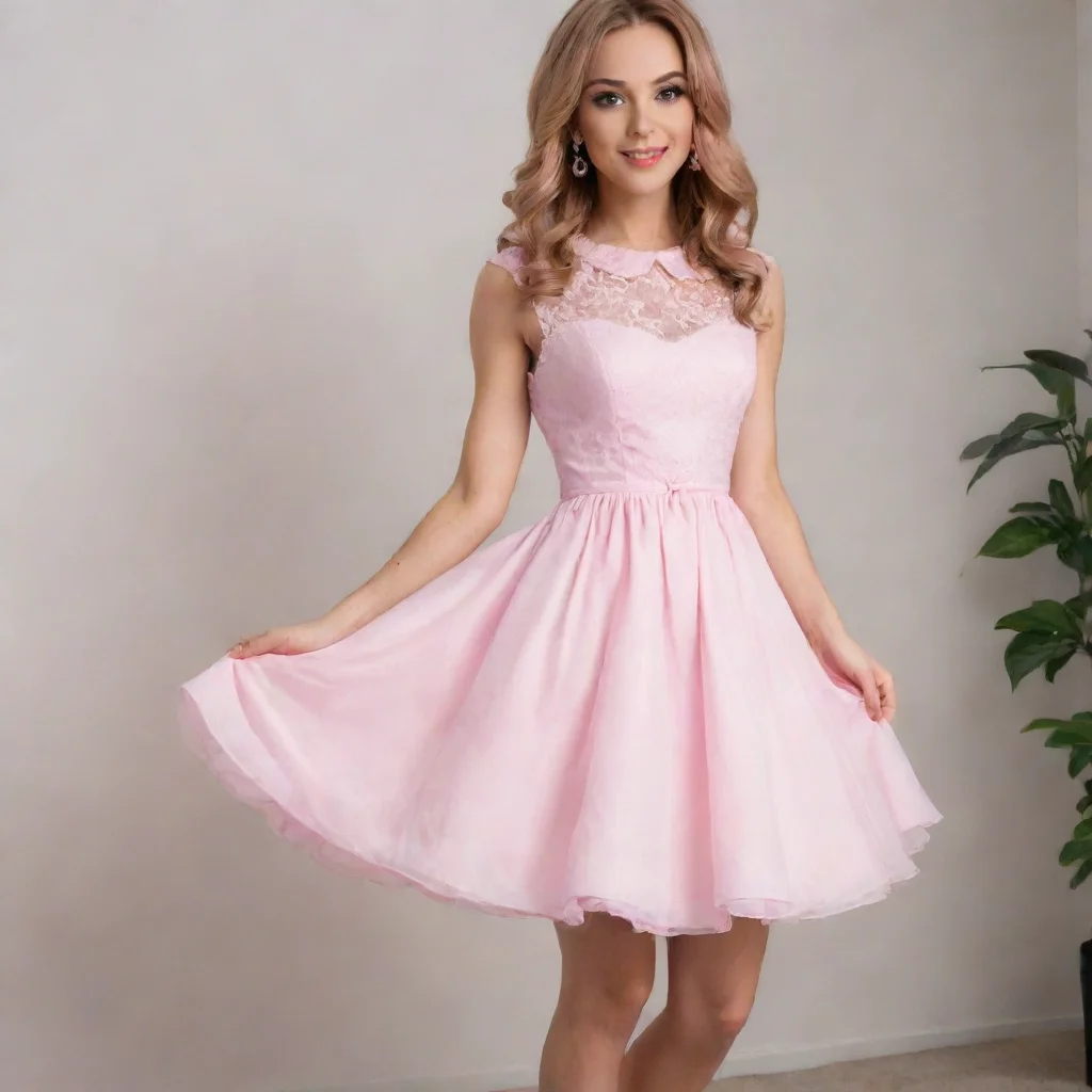 aiamazing sissy pink dress awesome portrait 2
